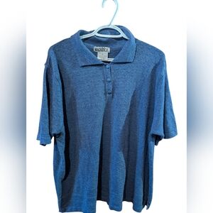 2/22$ Vintage Men's Blue Textured Polo Shirt